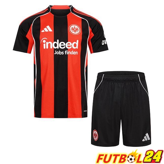 Camisetas De Futbol Eintracht Frankfurt Ninos Primera Blanco Rojo 2025/2026