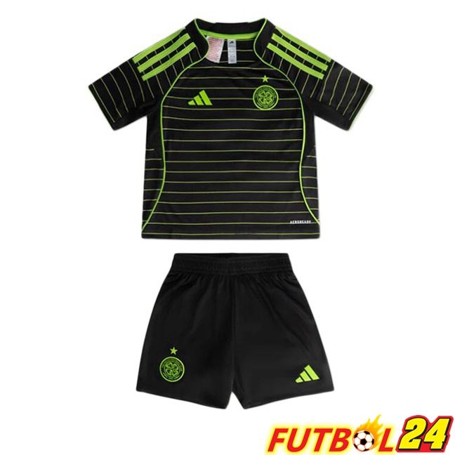 Camisetas De Futbol Celtic FC Ninos Segunda Negro Verde 2025/2026