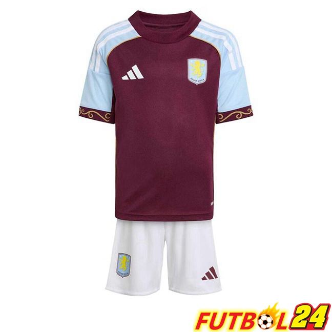 Camisetas De Futbol Aston Villa Ninos Primera Rojo 2025/2026