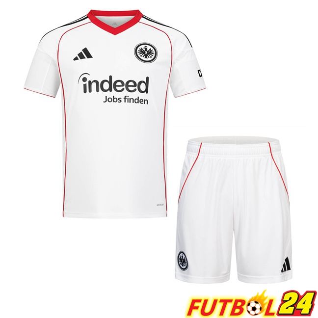 Camisetas De Futbol Eintracht Frankfurt Ninos Segunda Blanco 2025/2026