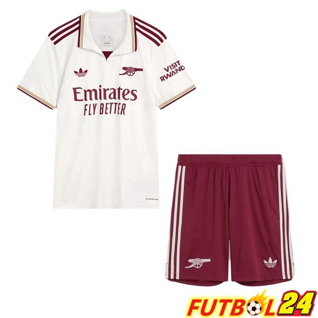 Camisetas De Futbol Arsenal Ninos Tercera Blanco 2025/2026