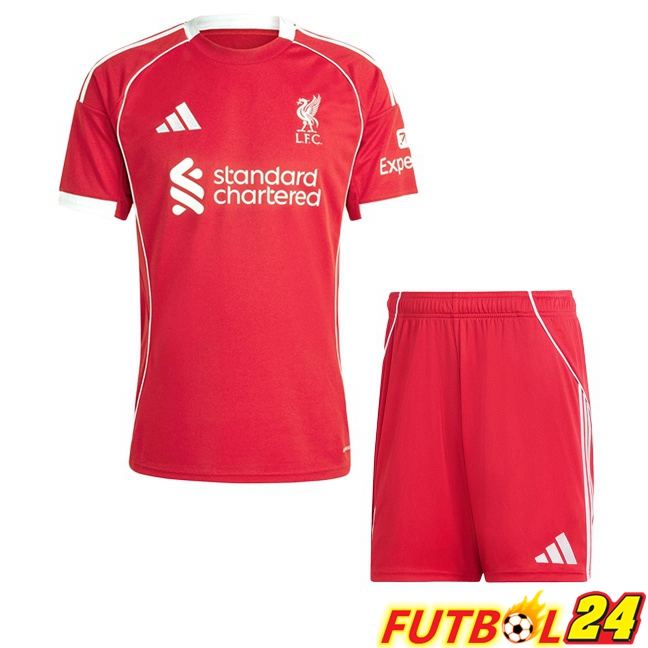 Camisetas De Futbol FC Liverpool Ninos Primera Rojo 2025/2026