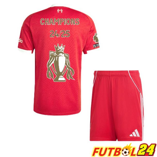 Camisetas De Futbol FC Liverpool Ninos Champions Edición Especial Primera Rojo 2025/2026
