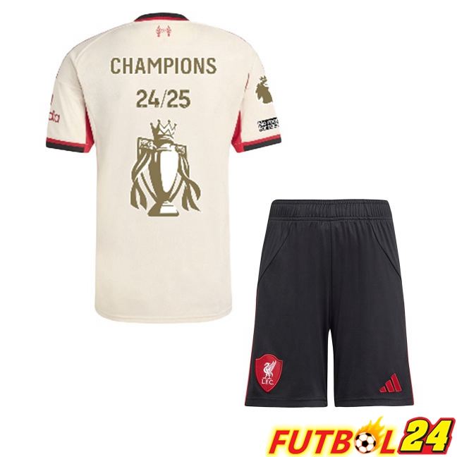 Camisetas De Futbol FC Liverpool Ninos Champions Edición Especial Segunda Amarillo 2025/2026