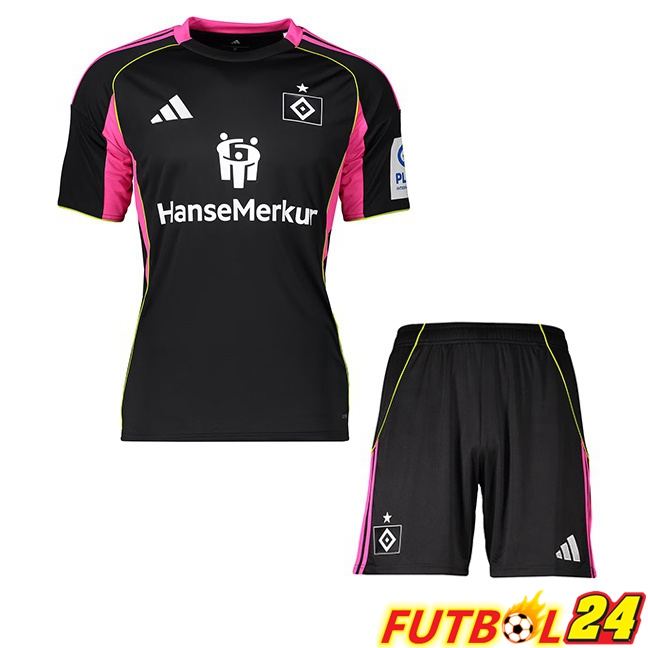 Camisetas De Futbol Hamburger SV Ninos Tercera Negro 2025/2026
