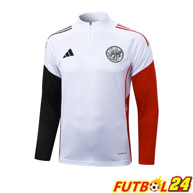 Sudadera De Entrenamiento AFC Ajax Blanco Negro Rojo 2025/2026