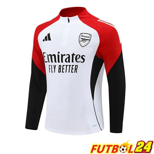 Sudadera De Entrenamiento Arsenal Blanco Negro Rojo 2025/2026