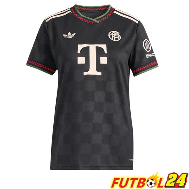 Camisetas De Futbol Bayern Munich Mujer Tercera Negro 2025/2026