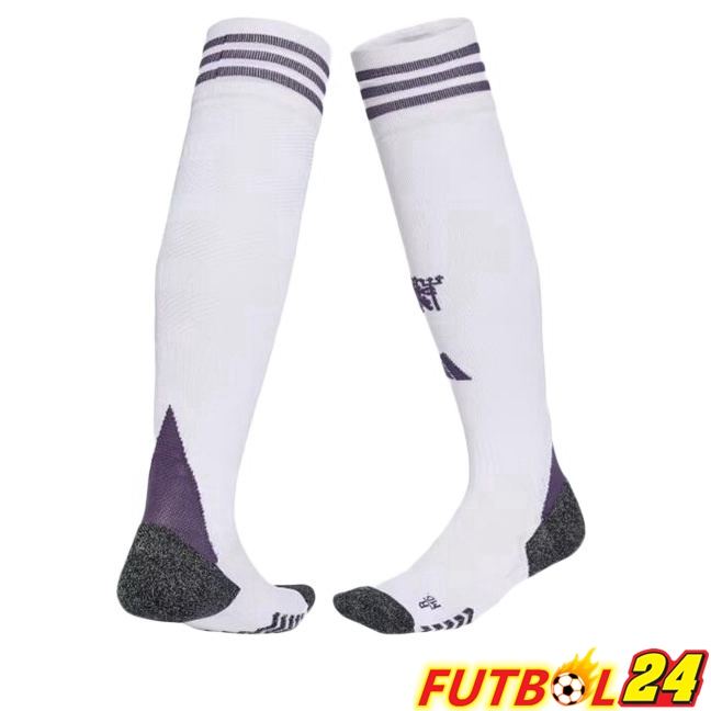 Calcetines De Futbol Manchester United Segunda Blanco 2025/2026