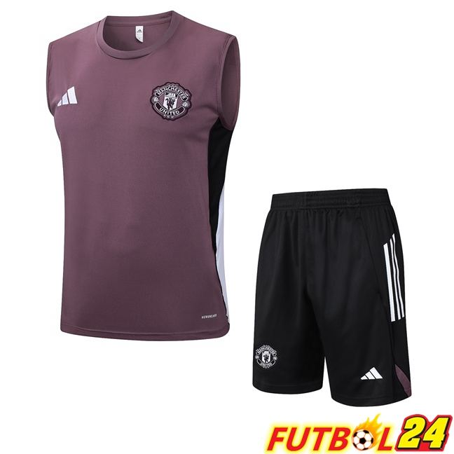 Chalecos De Futbol Manchester United + Cortos Púrpura 2025/2026