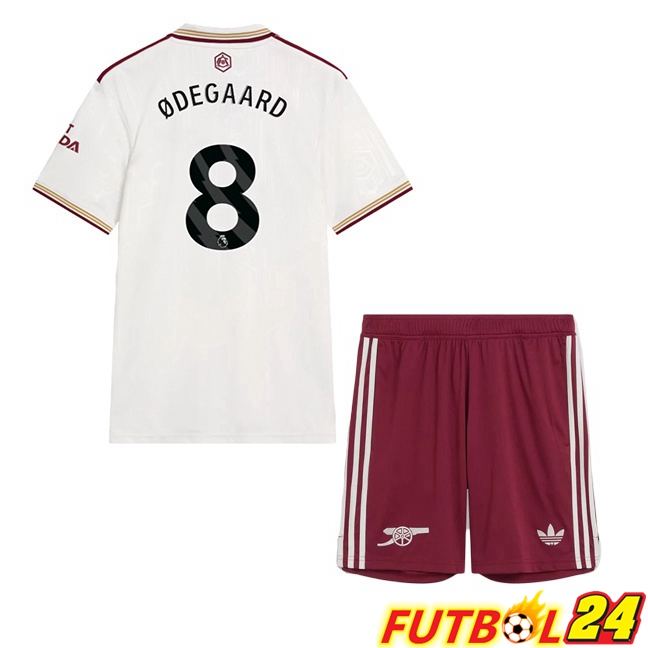 Camisetas De Futbol Arsenal (ØDEGAARD 8) Ninos Tercera Blanco 2025/2026