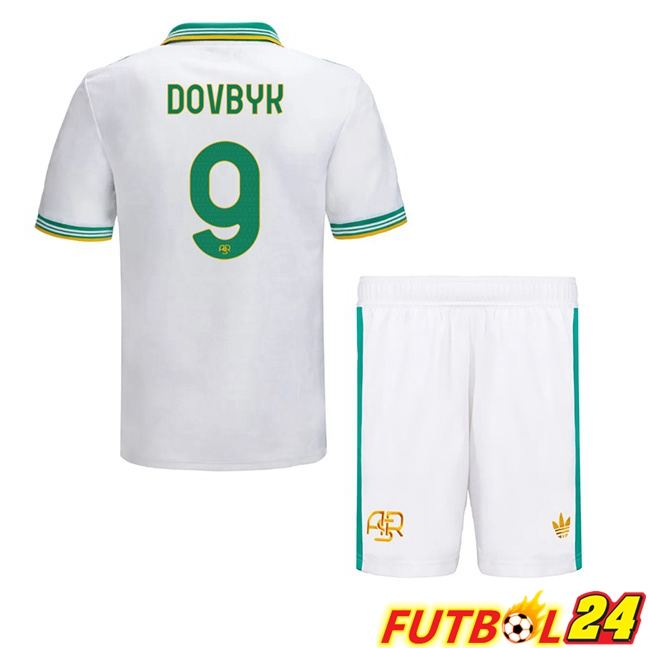 Camisetas De Futbol AS Roma (DOVBYK 9) Ninos Tercera Blanco 2025/2026