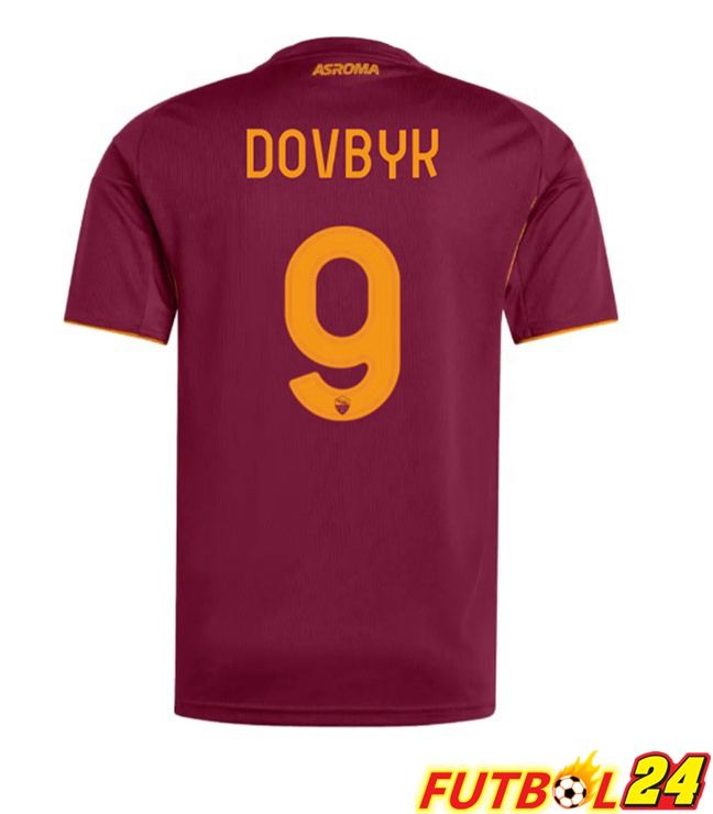 Camisetas De Futbol AS Roma (DOVBYK 9) Primera Rojo 2025/2026