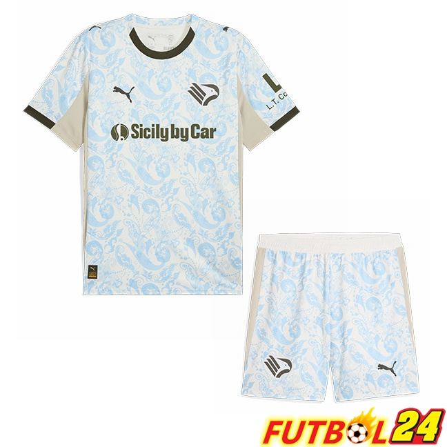 Camisetas De Futbol Palerme FC Ninos Tercera Blanco Azul 2025/2026