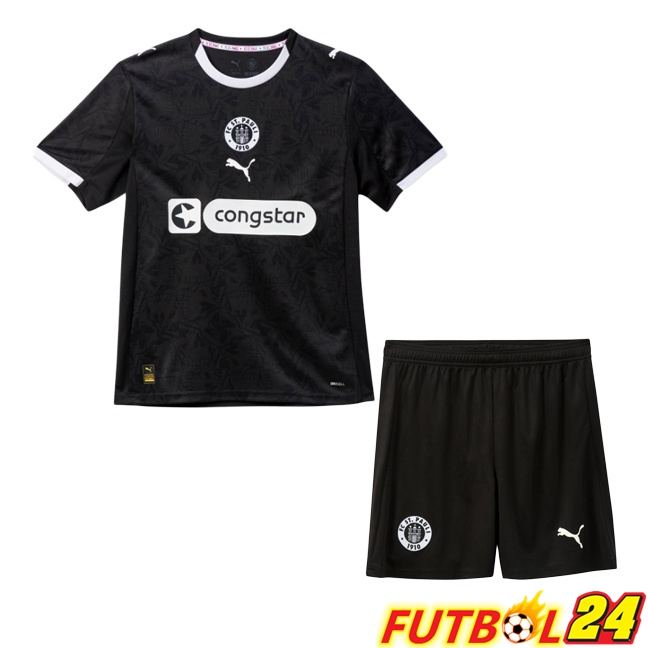 Camisetas De Futbol FC St. Pauli Ninos Tercera Gris Negro 2025/2026