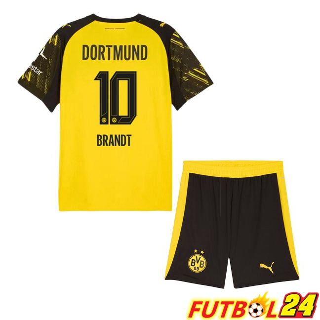 Camisetas De Futbol Dortmund BVB (Brandt 10) Ninos Primera Amarillo 2025/2026