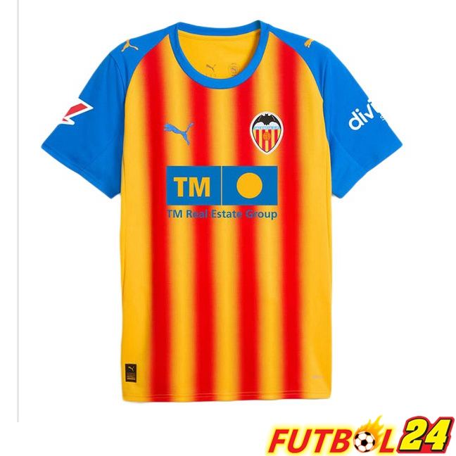 Camisetas De Futbol Valencia CF Tercera Amarillo Rojo 2025/2026
