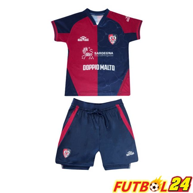 Camisetas De Futbol Cagliari Calcio Ninos Primera Azul Rojo 2025/2026