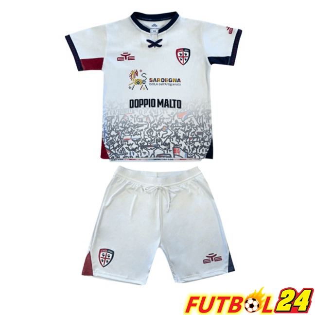 Camisetas De Futbol Cagliari Calcio Ninos Segunda Blanco 2025/2026