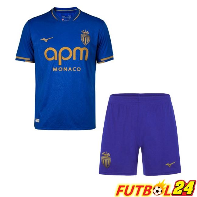 Camisetas De Futbol AS Monaco Ninos Segunda Azul 2025/2026