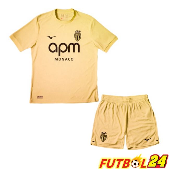 Camisetas De Futbol AS Monaco Ninos Tercera Amarillo 2025/2026