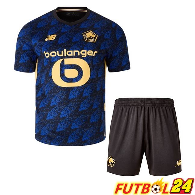 Camisetas De Futbol Lille OSC Ninos Tercera Azul Negro 2025/2026