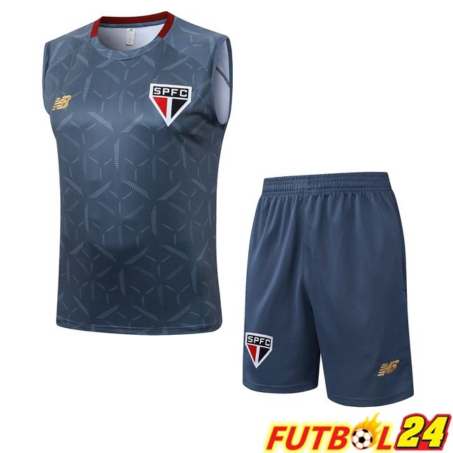 Chalecos De Futbol Sao Paulo FC + Cortos Gris 2025/2026