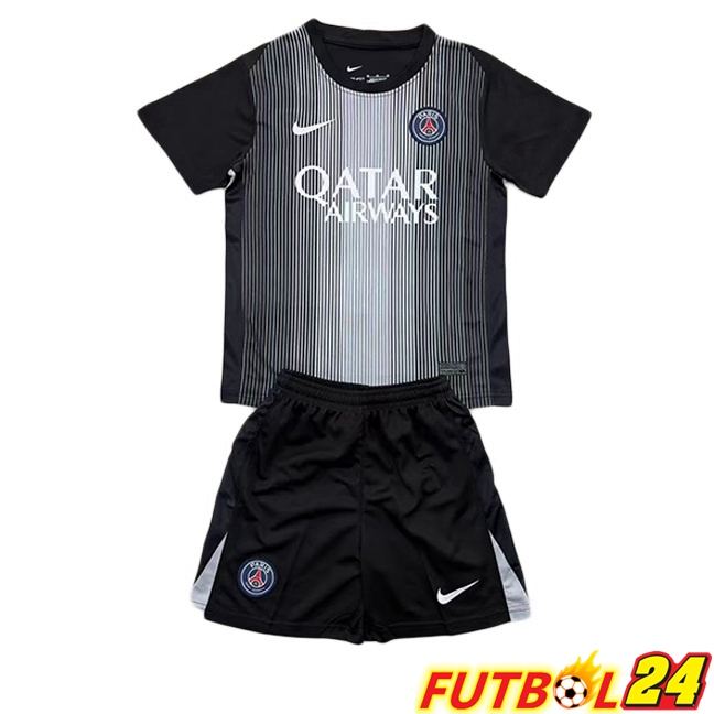 Camisetas De Futbol Paris PSG Ninos Portero Negro 2025/2026