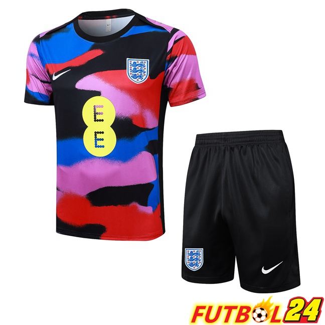 Camiseta Entrenamiento Inglaterra + Cortos Azul Rojo Negro 2025/2026