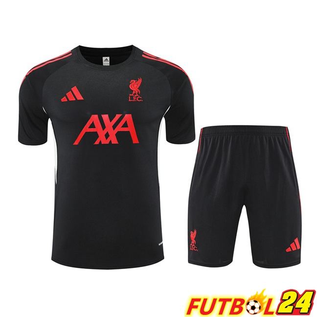 Camiseta Entrenamiento FC Liverpool + Cortos Negro 2025/2026