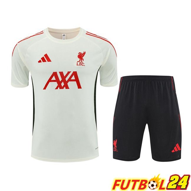 Camiseta Entrenamiento FC Liverpool + Cortos Blanco 2025/2026