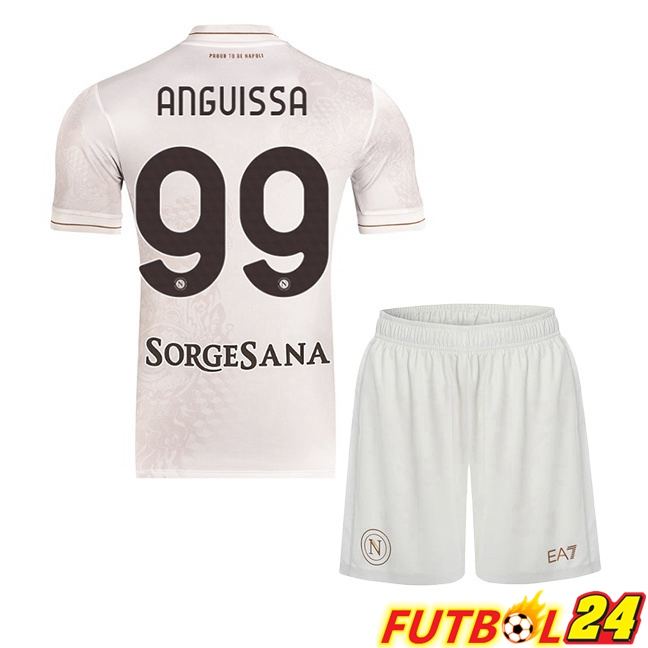 Camisetas De Futbol SSC Napoli (André-Frank Anguissa 99) Ninos Segunda Blanco 2025/2026