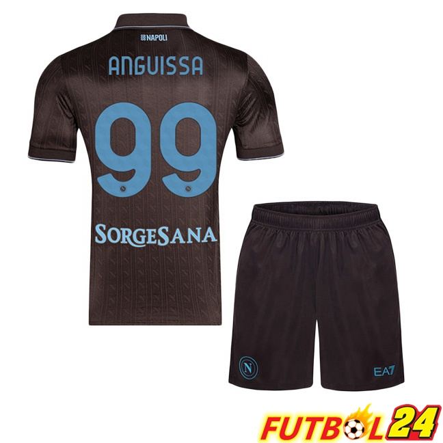 Camisetas De Futbol SSC Napoli (André-Frank Anguissa 99) Ninos Tercera Marrón 2025/2026