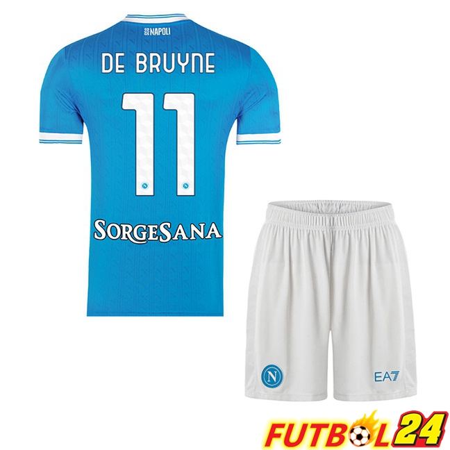 Camisetas De Futbol SSC Napoli (Kevin De Bruyne 11) Ninos Primera Azul 2025/2026