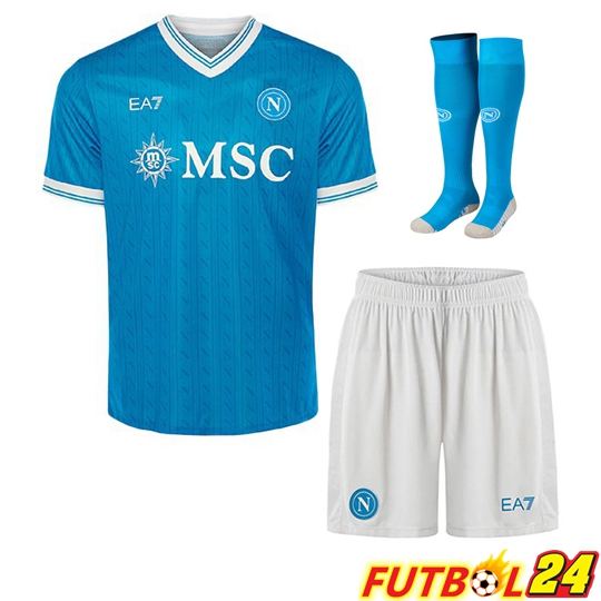 Camisetas De Futbol SSC Napoli Primera (Cortos + Calcetines) 2025/2026