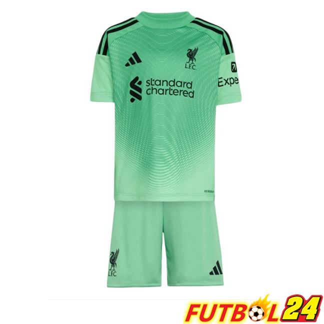 Camisetas De Futbol FC Liverpool Ninos Portero Verde 2025/2026