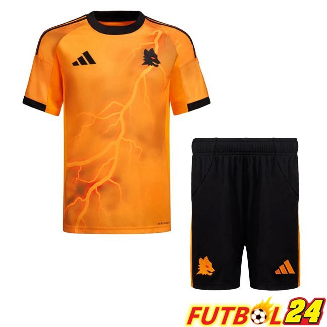 Camisetas De Futbol AS Roma Ninos Segunda Amarillo 2025/2026