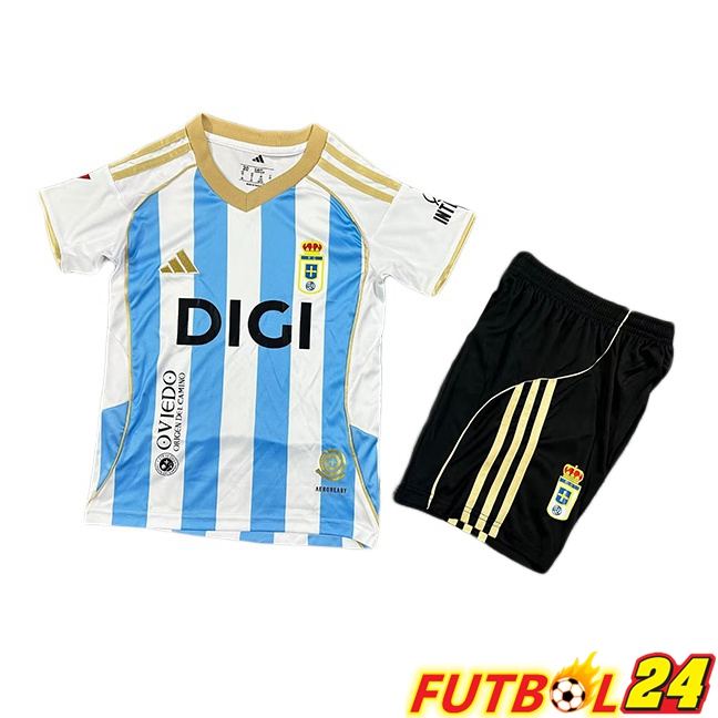 Camisetas De Futbol Real Oviedo Ninos Tercera Blanco Azul 2025/2026