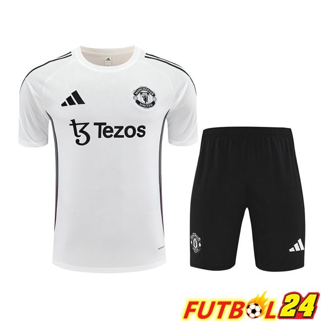 Camiseta Entrenamiento Manchester United + Cortos Blanco 2025/2026