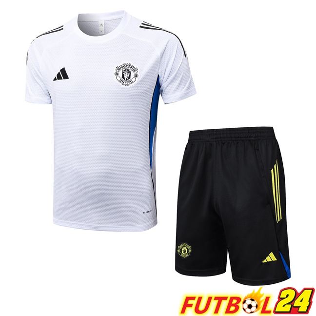 Camiseta Entrenamiento Manchester United + Cortos Blanco 2025/2026