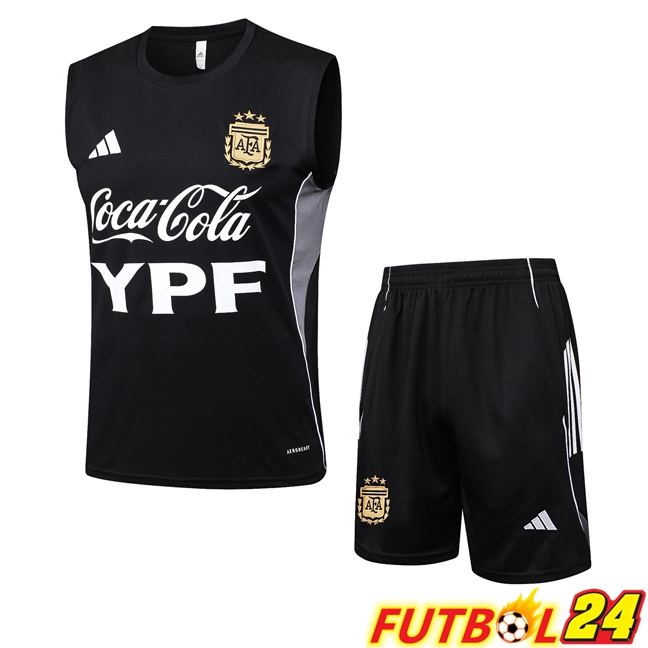 Chalecos De Futbol Argentina + Cortos Negro 2025/2026
