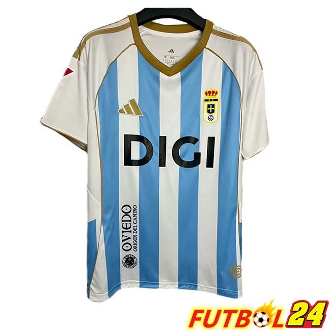 Camisetas De Futbol Real Oviedo Tercera Blanco Azul 2025/2026