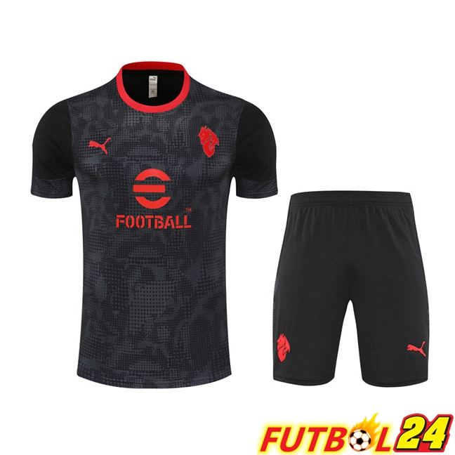Camiseta Entrenamiento AC Milan + Cortos Negro 2025/2026