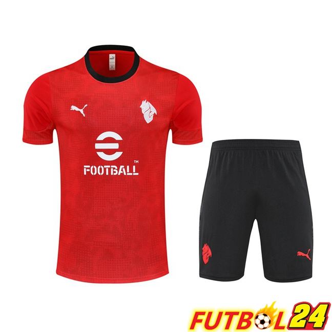 Camiseta Entrenamiento AC Milan + Cortos Rojo 2025/2026