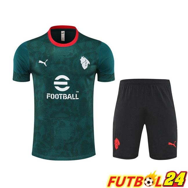 Camiseta Entrenamiento AC Milan + Cortos Verde 2025/2026