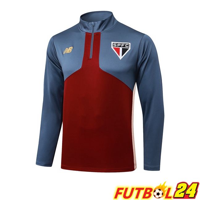 Sudadera De Entrenamiento Sao Paulo FC Rojo Gris 2025/2026