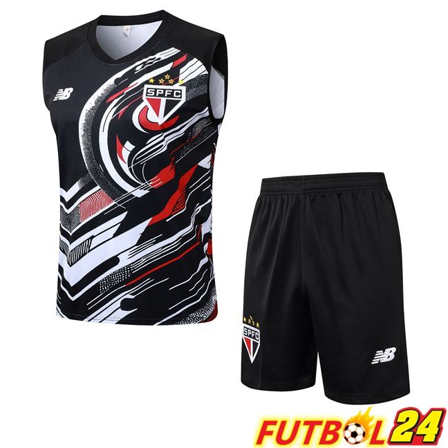 Chalecos De Futbol Sao Paulo FC + Cortos Negro 2025/2026