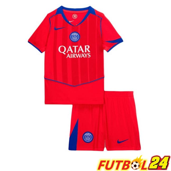 Camisetas De Futbol Paris PSG Ninos Tercera Rojo 2025/2026