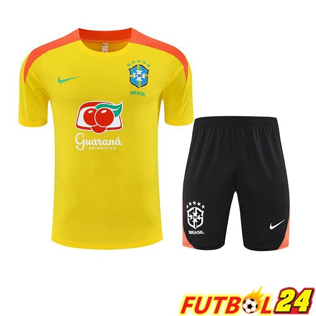 Camiseta Entrenamiento Brasil + Cortos Amarillo 2025/2026