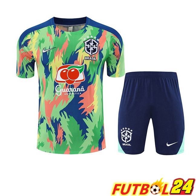 Camiseta Entrenamiento Brasil + Cortos Verde 2025/2026